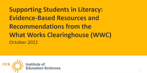 Supporting Students in Literacy: Evidence-Based Resources and Recommendations from the WWC